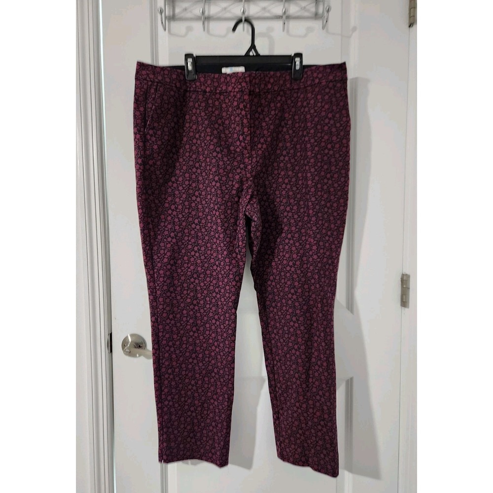 Boden Women's Floral Ankle Pants Straight-leg Pockets Stretch Size 18L